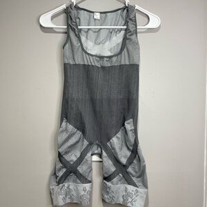 Crotchless Bodysuit Leotard with Floral Sotch Pattern Shapewear